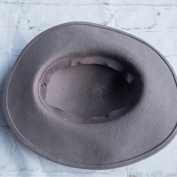 Vintage Lancaster Women's Gray Wool Hat with Sequin - Picture 7 of 12